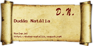 Dudás Natália névjegykártya